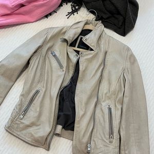 Mauritius grey leather jacket. Lightly worn